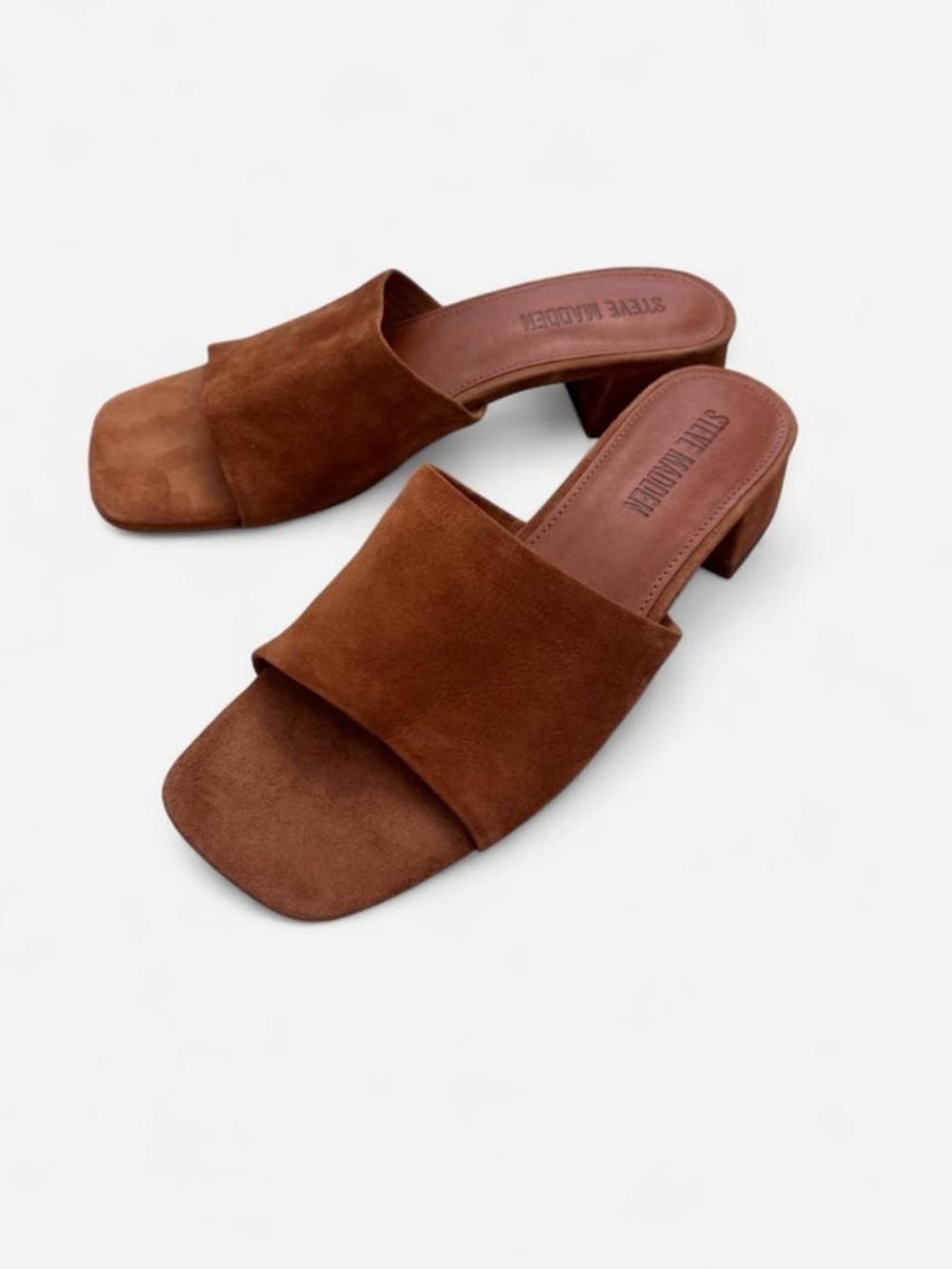 [New] Steve Madden Montgomery Suede Block Heel Slide